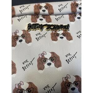 Betsey Johnson cosmetic Bag W Dog Print  #207